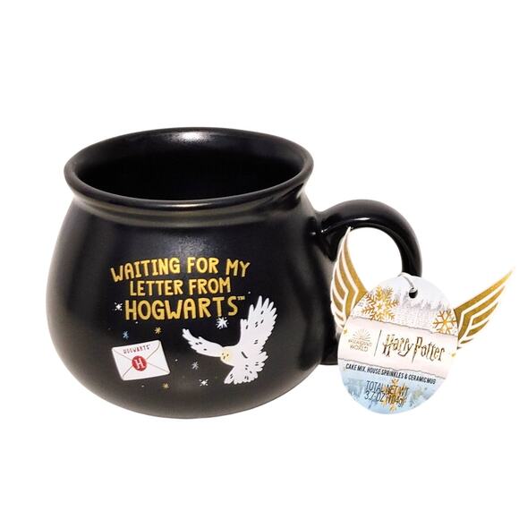 Harry Potter Cauldron Mug Owl Hedwig "Waiting For My Letter From Hogwarts" NWT - Picture 1 of 3